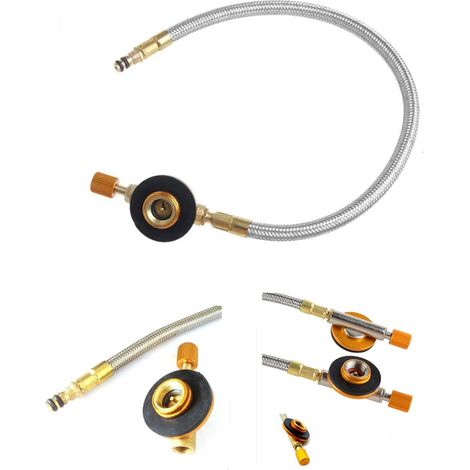 Adaptateur de réchaud à gaz portable pour camping extérieur randonnée tuyau régulateur brûleur flexible adaptateur de cuisinière à gaz (1/5)