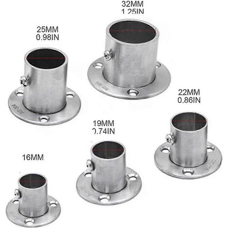 Support de tringle à vêtements en acier inoxydable 16/19/22/25/32 mm, bride de fixation pour cintre de siège, support de tuyau