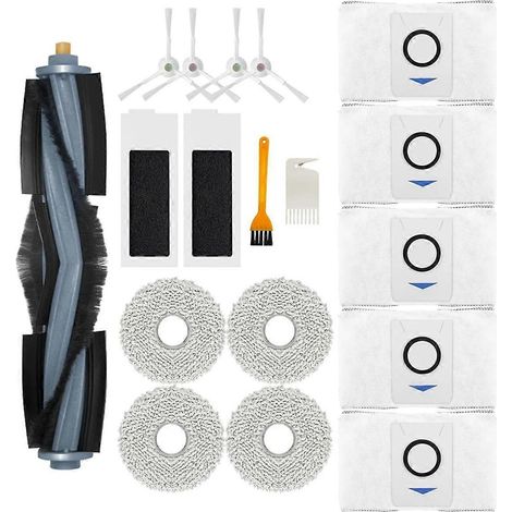 Pièces de rechange pour aspirateur Deebot T20 Omni : brosse principale latérale, sacs à poussière, filtres HEPA, lingettes de nettoyage (1/5)