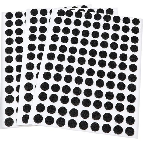 Adsamm® / 324 x feltrini autoadesivi ultrasottili/Nero/ø 10 mm/Rotondo/piedini per mobili in feltro extra fine da 1.5 mm di spessore/pad protettivi per arredi (1/5)