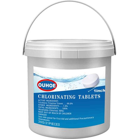 Comprimés De Chlore - Dissolution Lente Stabilisée Uv - Pour Piscine Spa Jacuzzi Baignoire - Lot De 1kg (1/5)