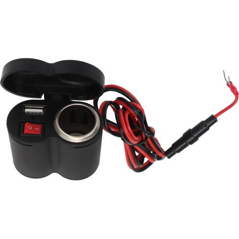 Allume-cigare universel pour moto 12V-45V étanche à l'eau et à la poussière avec prise allume-cigare USB d'extension (1/5)