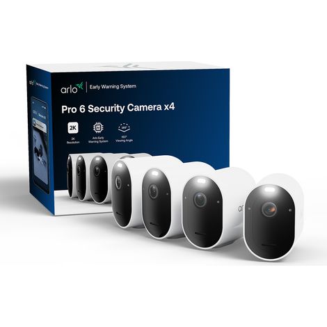 Cámara de seguridad exterior ARLO Pro 6 2K+ Kit 4 con visión nocturna en color Wi‑Fi (1/5)