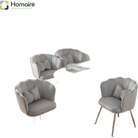 Fauteuil en velours gris 63 x 58 x 77 cm HOMAIRE (1/5)
