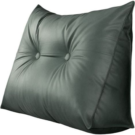 Coussin de Lecture pour Tête de Lit, 80x50x20cm Oreiller Triangulaire de Soutien avec Housse Amovible et Lavable,Vert (1/5)