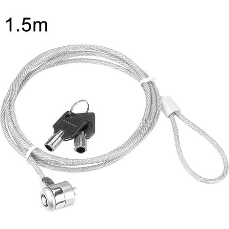 Cable Antivol - Câble En Acier Tressé 2,5 Mm × 1,2 M - Serrure À Combinaison 4 Chiffres - Pour Ordinateur Portable Tablette Smartphone - 1 Pièce (1/5)