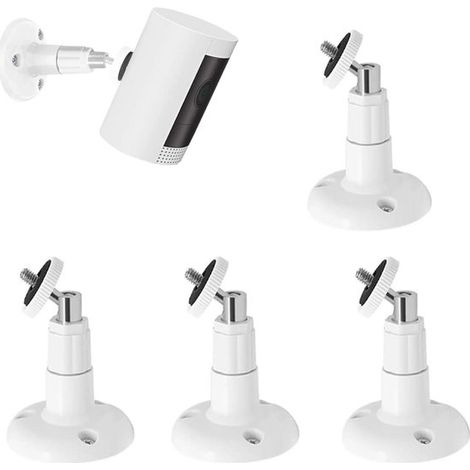 Soporte para cámara de 4 piezas，Ajustable 360°，Soporte de pared ajustable para cámara，Soporte para cámara de seguridad，Blanco (1/5)