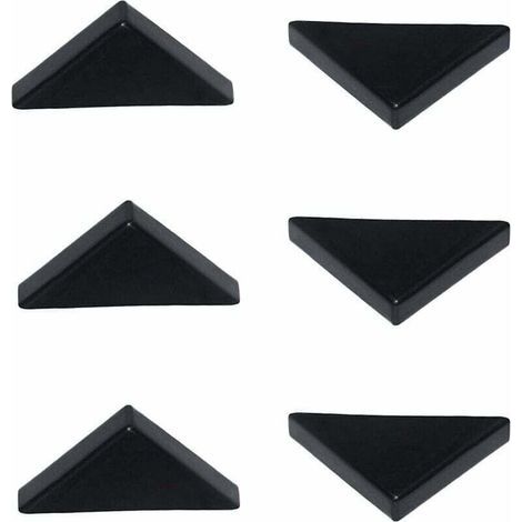 Pair 6 mm schwarze Eckenschützer für scharfes Glas, Spiegel, Keramikfliesen, dreifach geformte Eckenabdeckungen, 20 Stück