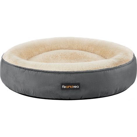 Panier pour chien rond lit chat donuts diamètre 70 cm gris foncé (1/2)
