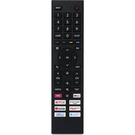 Télécommande TV compatible avec Hisense ERF3B80H, sans configuration et sans commande vocale (1/5)