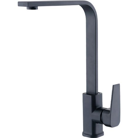 [NIE BENUTZT]Moderne Küchenspülenarmaturen, Mischbatterie, schwenkbarer Auslauf, 360 Grad drehbar, Einhebelarmaturen, Einloch-Wasserfallarmaturen aus massivem Messing, (schwarz)