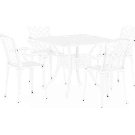 Maison Exclusive - 5-tlg. Bistro-Set Aluminiumguss Weiß (1/5)
