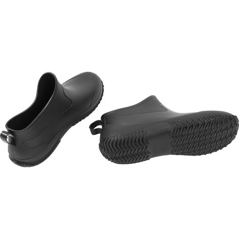 Bottes de pluie courtes pour homme, doublées en polaire chaude, chaussures antidérapantes pour la cuisine, chaussures basses imperméables pour le lavage de voiture en extérieur, noires, taille 41 (1/5)