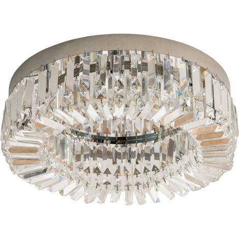 Crystal Chandeliers with Crystal Pendants, 8--Light Ceiling Light for Living Room, Bedroom Dining Room, Silver Tone (1/5)