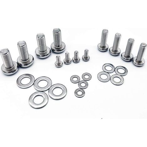 Kit de montage TV universel 24 Pièces (12 ensembles) avec rondelles, vis de fixation TV VESA en acier inoxydable pour support mural de moniteur (M4/M6/M8)