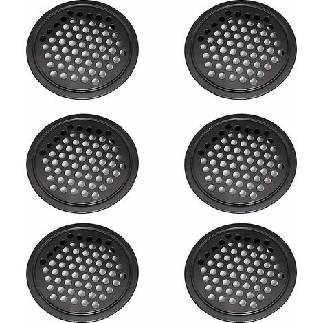 Grille de ventilation en acier inoxydable (6 pièces) - Grille de ventilation ronde de 60 mm pour placard et cuisine (1/5)