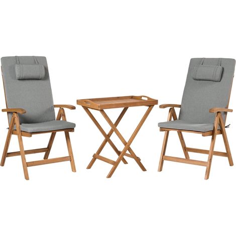 Bistro Set JAVA PREMIUIM Akazienholz Grau meliert