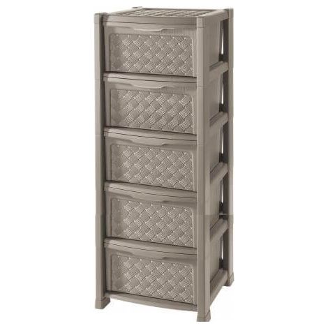 CASSETTIERA ARIANNA 5 CASSETTI WENGE' 39X39XH.102