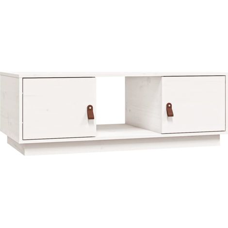 Maison Exclusive - Couchtisch Weiß 100x50x35 cm Massivholz Kiefer
