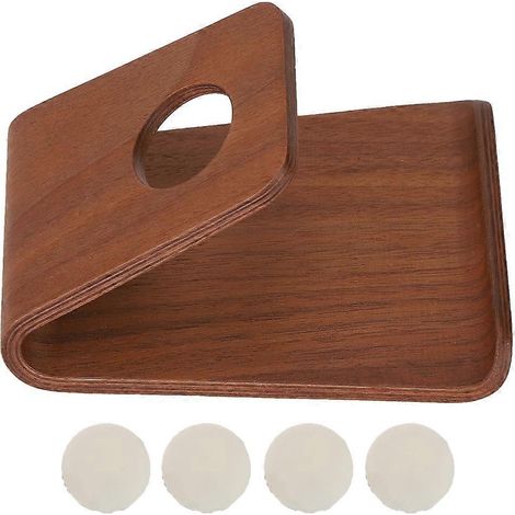 Support de bureau portable en bois pour téléphone portable Samdi avec 4 patins antidérapants, couleur noyer noir (1/5)