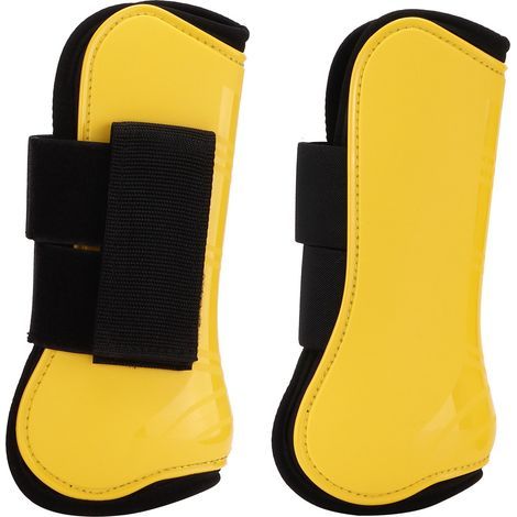 Horse Tendon Boots 4 PCS Comfortable and Adjustable Protective Boots for Jumping Yellow Set of 2 Front Leg (M) (1/5)
