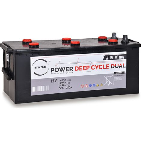 NX - Batterie traction NX Power Deep Cycle DUAL 12V 180Ah Auto (1/2)