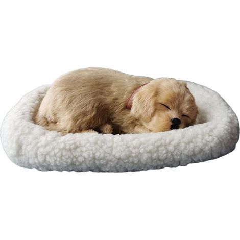 Jouet réaliste en forme de chien endormi avec coussin, sèche-cheveux en peluche, décoration pour chambre d'enfant. (1/5)
