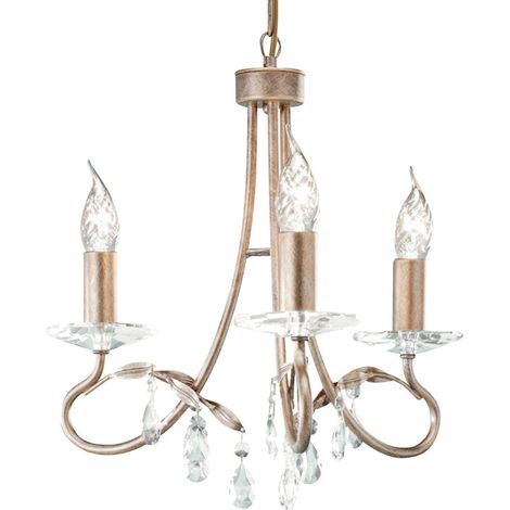 Elstead Christina - Kronleuchter 3 Hell Silber, Gold Finish, E14