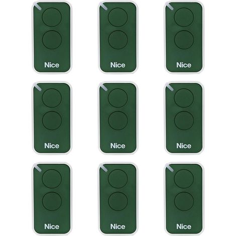 Lot de 9  télécommandes murales double canal 433,92 MHz – Codage 72 bits – Portée extérieure 150 m – Compatibles récepteur NiceFloR (1/5)