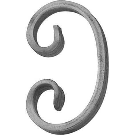 Barre de balustrade élément en C 65 x 95 mm - Pointe de tige pour rampe d'escalier, fer forgé (1/5)