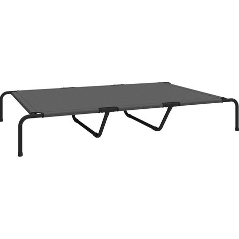Lettino per cani rialzato da esterno 152 x 94 x 23 cm grigio con rete lavabile e telaio in acciaio (1/5)