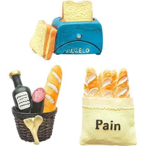 3 aimants pour réfrigérateur, en résine colorée, forme alimentaire, décoration cuisine et bureau (1/5)