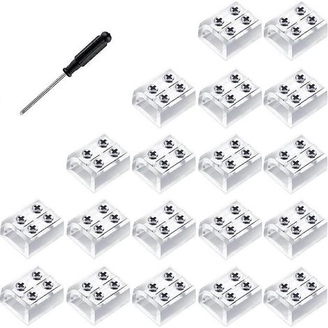 2-poliger 10-mm-LED-Streifenverbinder (lötfrei), LED-Streifen-zu-Draht-Verbinder, Klemmenblock (30 Stück) (1/5)