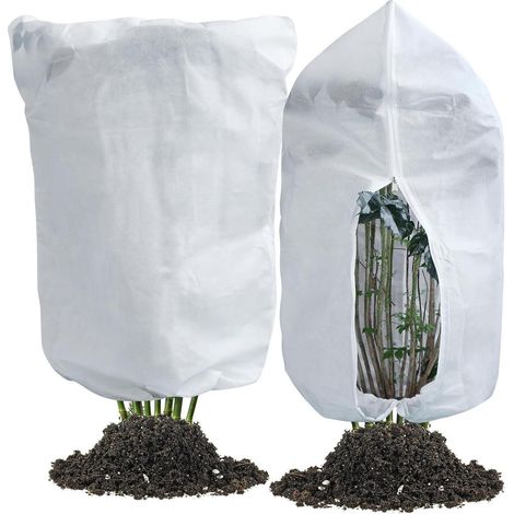 2x Pflanzenschutzsack 80x120cm mit Reißverschluss & Kordelzug, wiederverwendbar (1/5)