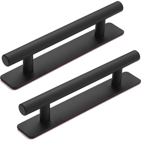 Maniglia autoadesiva per porta scorrevole, 2 pezzi – Lega di alluminio 150x25mm – Installazione senza foratura – Design moderno nero opaco (1/5)