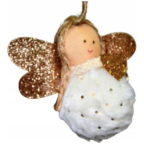 Ange blanc décoratif pour sapin de Noël 9 x 8 x 4 cm, cadeau (1/5)