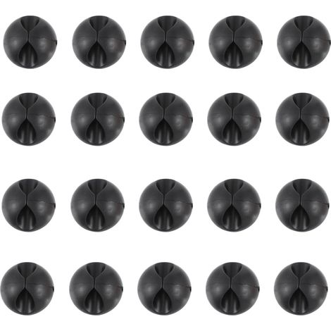 20pcs Clips Câble Adhésifs en Caoutchouc pour Gestion et Organisation des Câbles USB et Alimentation sur Bureau PC (1/5)