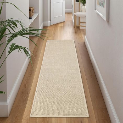 Tapis de Cuisine Antidérapant Lavable 43x150cm, 5mm Mince Tissé Caoutchouc Soutenu Tapis de Cuisine Runner, Absorbent Facile à Nettoyer Tapis de Sol pour Devant l'évier, Couloir, Beige (1/5)