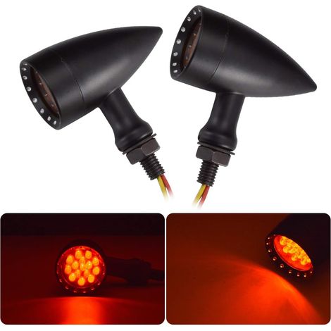 Flashing front and rear fog lights for motorcycles – Black spherical shape