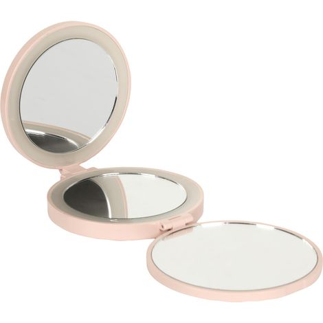 Miroir de Poche LED Grossissant "Triptyque" 11cm Nude