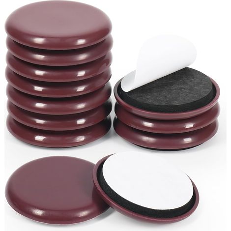 Confezione da 12 tappetini antiscivolo autoadesivi per mobili, adatti a tappeti e pavimenti in legno, diametro 2,5 cm (marrone) (1/5)