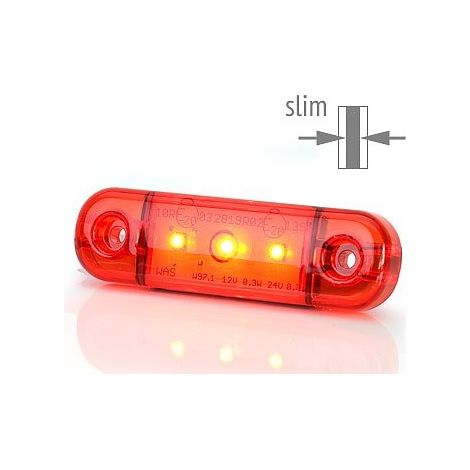 Faro di posizione posteriore W97.1 12/24V LED rosso universale impermeabile IP 66/68 con cavo (1/3)