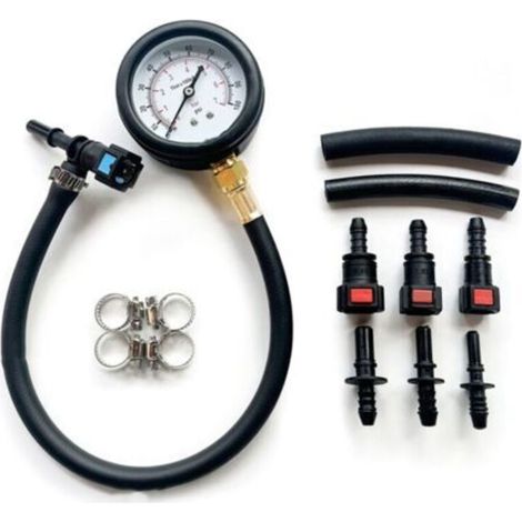 Kit de Test Pression Carburant, Jauge Pompe D'Injection Testeur Pression, pour Voiture, Moto, Camion (1/4)