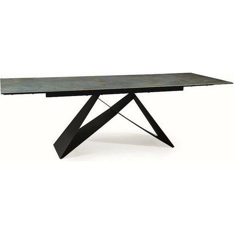 Table à manger design extensible avec plateau en céramique Ossido Verde Holly (1/5)