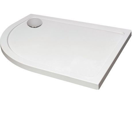 White Quadrant Stone Slip Resistant Shower Tray with Corner Waste Position (Left) - 1000 x 800mm - Balterley (1/4)