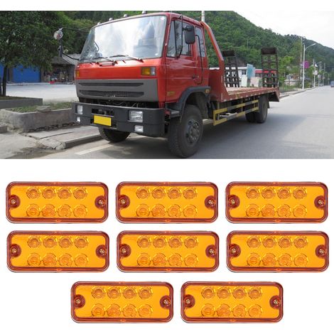 Lot de 8 feux de position latéraux pour camion 24 V, 8 LED haute luminosité, étanches et antichoc. (1/5)