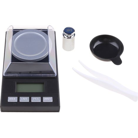 Balance de cuisine numérique de poche, petite et précise (20 g/0,001 g), idéale pour les poudres, les médicaments, les bijoux, les herbes et les aliments. Écran LCD.-AquaForge