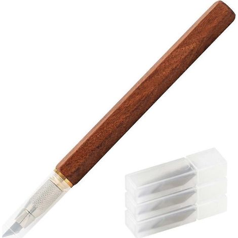Couteau à tracer pour le travail du bois, manche en bois, outil de traçage et de marquage, photo couleur (1/5)