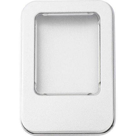 Lot de 10 boîtes de rangement en fer-blanc avec fenêtre pour clés USB-9x6.2cm-Silver (1/3)