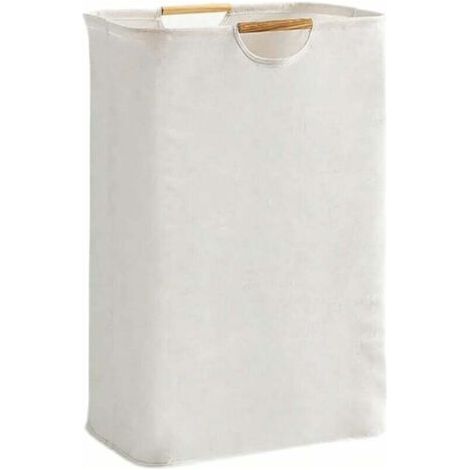 Panier à linge pliable et imperméable 72 L – Poignée de transport – Pour vêtements, jouets, objets mouillés – Beige (1/5)